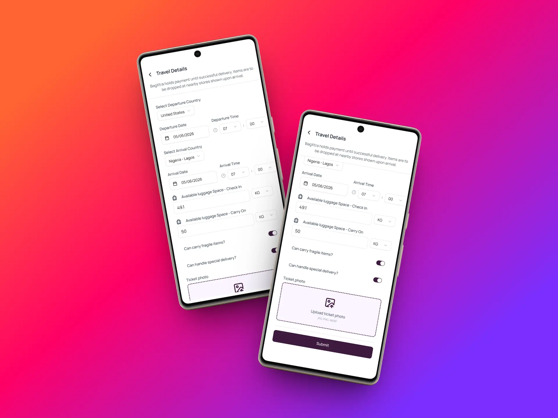 Add a trip mockup